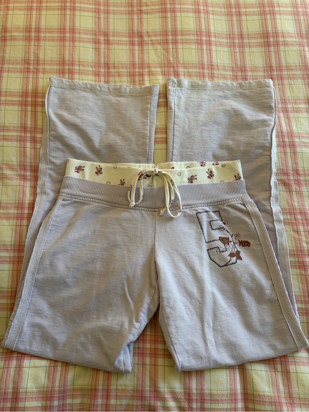 Vintage Y2K l.e.i. Floral Double Waistband Flare McBling Sweatpants